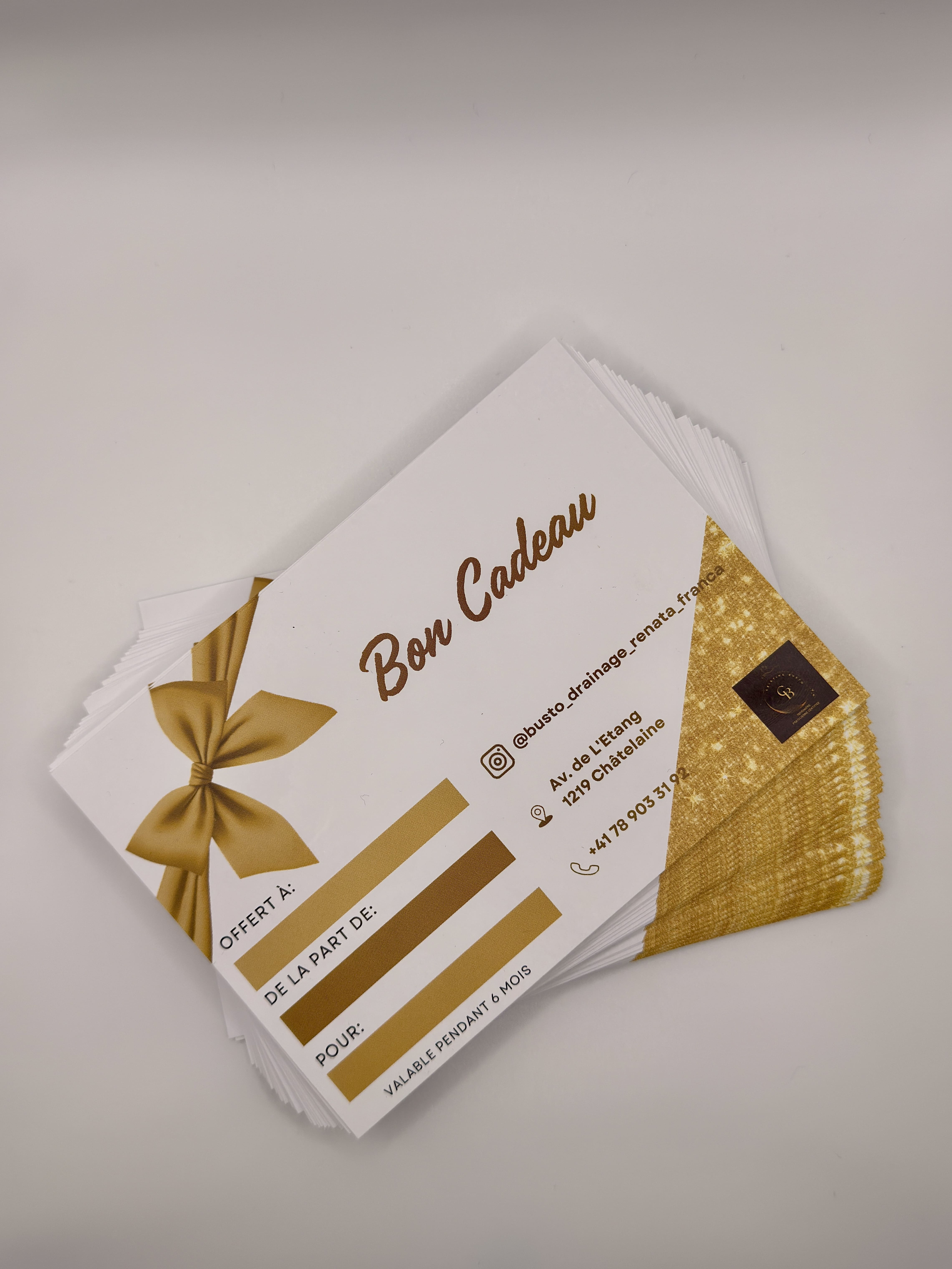 Bons cadeaux imprimés, format A6